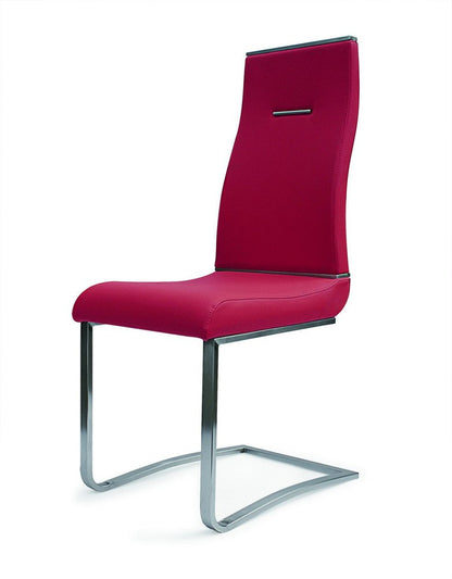 Set of Two Black And Silver Faux Leather And Stainless Steel Dining Side Chairs HomeRoots