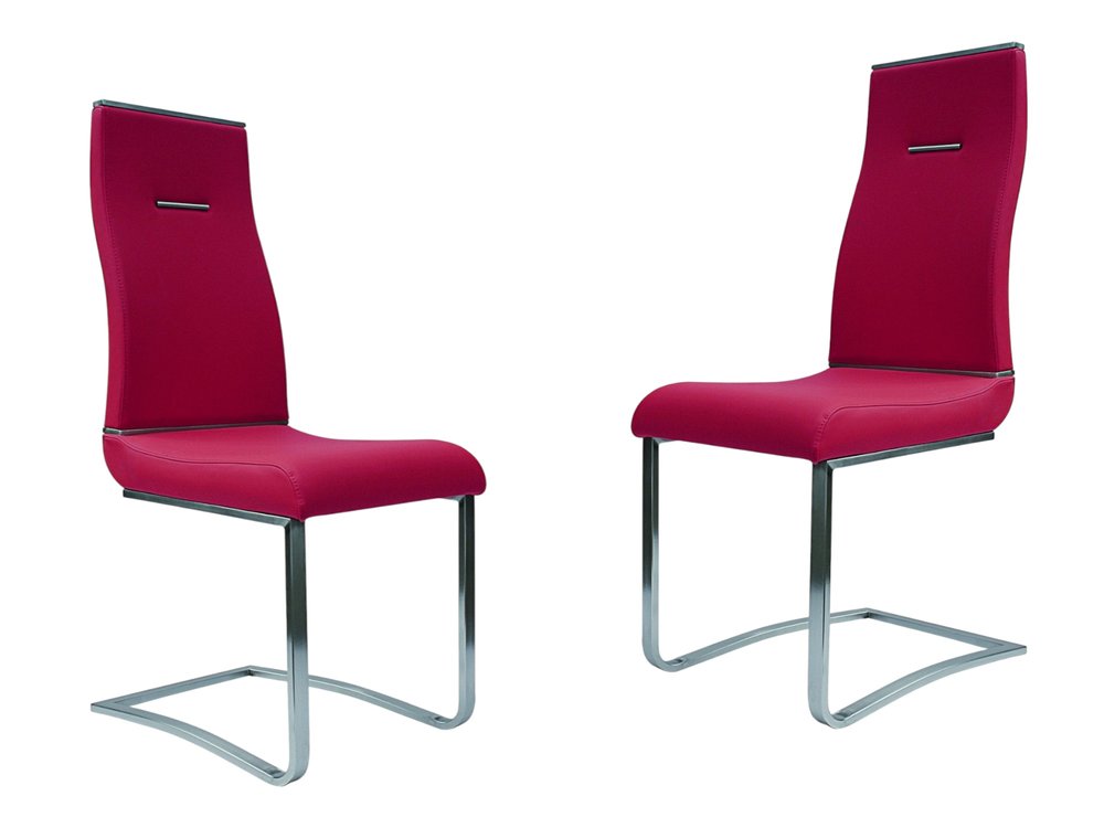 Set of Two Black And Silver Faux Leather And Stainless Steel Dining Side Chairs — view 11
