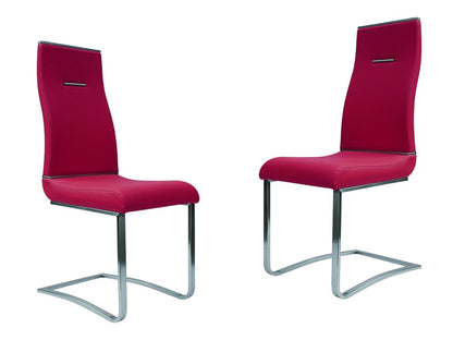 Set of Two Black And Silver Faux Leather And Stainless Steel Dining Side Chairs HomeRoots