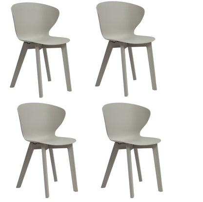 Set of Four White Heavy Duty Plastic Dining Side Chairs