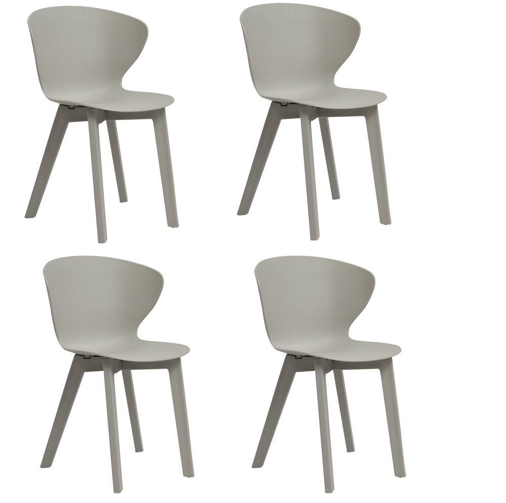 Set of Four White Heavy Duty Plastic Dining Side Chairs HomeRoots
