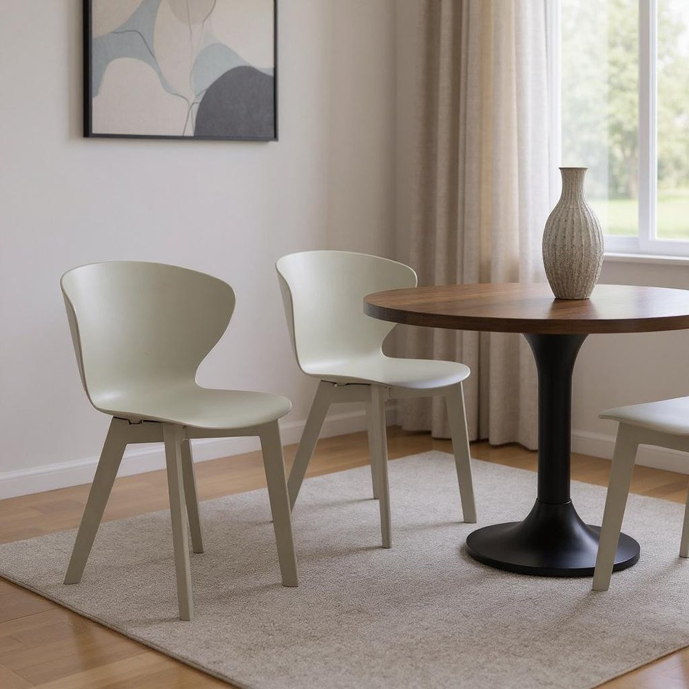 Set of Four White Heavy Duty Plastic Dining Side Chairs — view 12