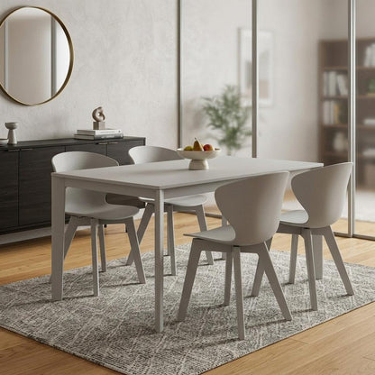 Set of Four White Heavy Duty Plastic Dining Side Chairs HomeRoots