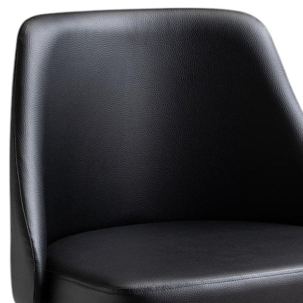 Black and Gold Faux Leather Adjustable Height Swivel Rolling Office Chair HomeRoots