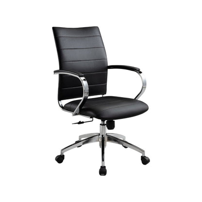 Black and Silver Adjustable Height Swivel Rolling Office Chair HomeRoots