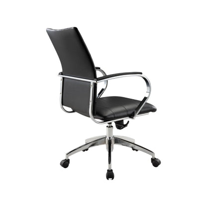 Black and Silver Adjustable Height Swivel Rolling Office Chair HomeRoots