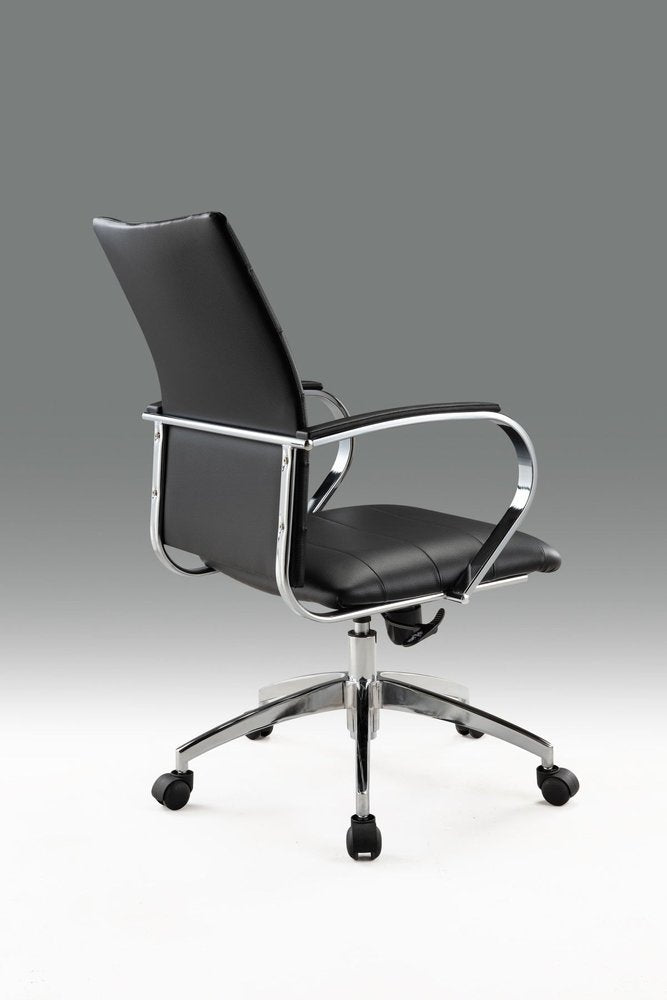 Black and Silver Adjustable Height Swivel Rolling Office Chair HomeRoots