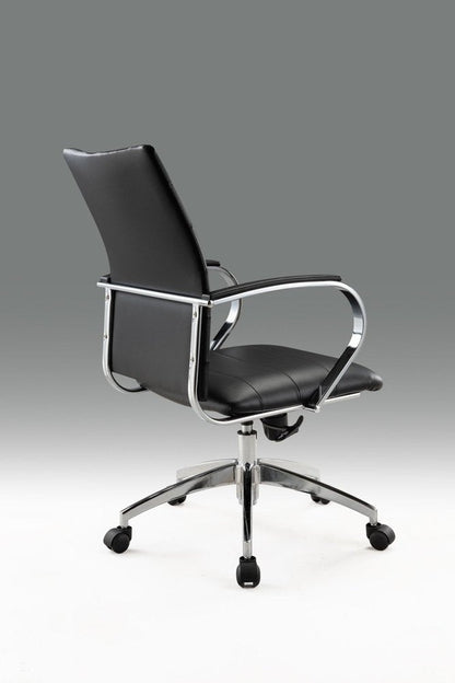 Black and Silver Adjustable Height Swivel Rolling Office Chair HomeRoots