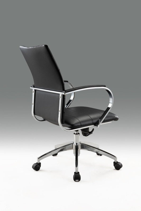 Black and Silver Adjustable Height Swivel Rolling Office Chair HomeRoots