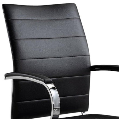 Black and Silver Adjustable Height Swivel Rolling Office Chair HomeRoots