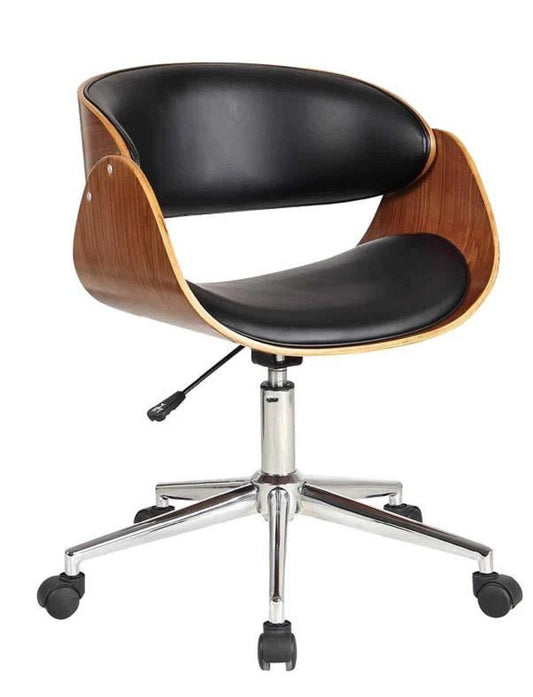 Brown Black and Silver Adjustable Height Swivel Rolling Office Chair HomeRoots