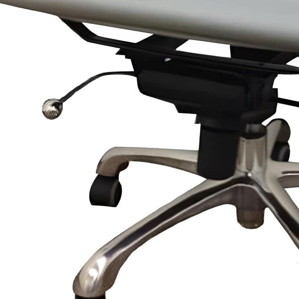 Gray and Silver Faux Leather Adjustable Height Swivel Rolling Office Chair HomeRoots