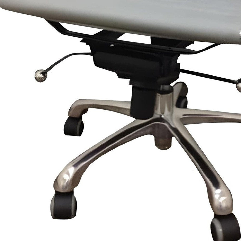 Gray and Silver Faux Leather Adjustable Height Swivel Rolling Office Chair HomeRoots