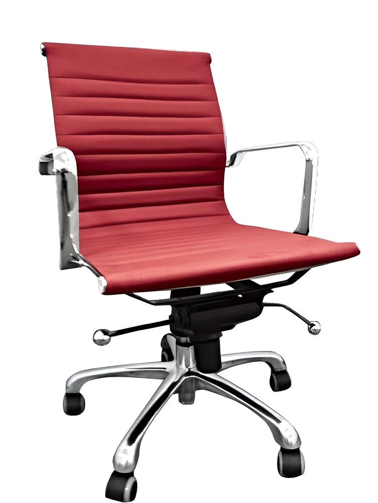 Red and Silver Faux Leather Adjustable Height Swivel Rolling Office Chair HomeRoots