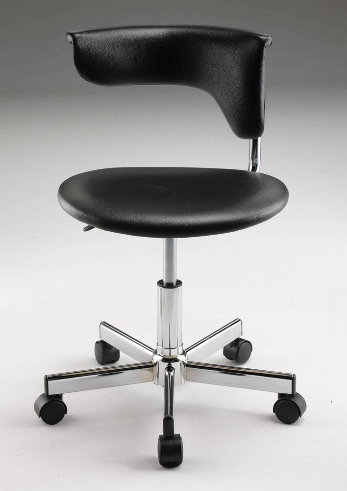 Black and Silver Adjustable Height Swivel Rolling Conference Office Chair — view 1
