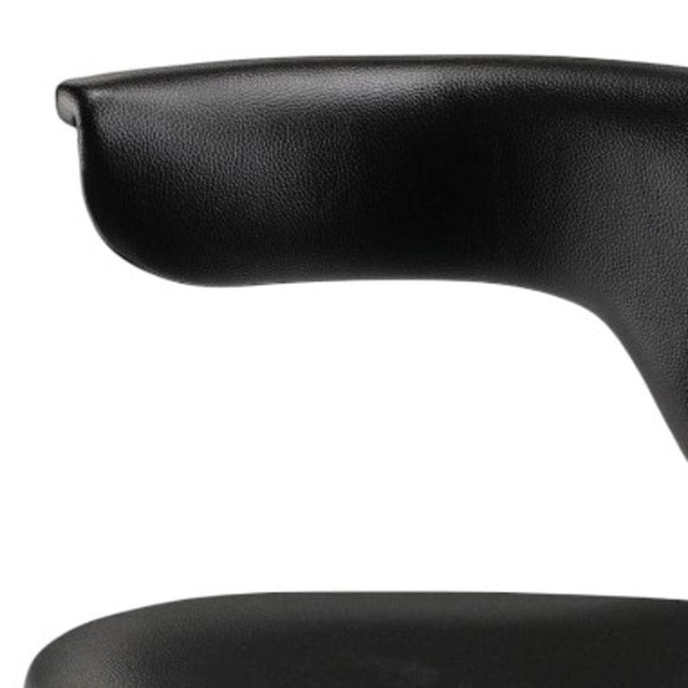 Black and Silver Adjustable Height Swivel Rolling Conference Office Chair HomeRoots