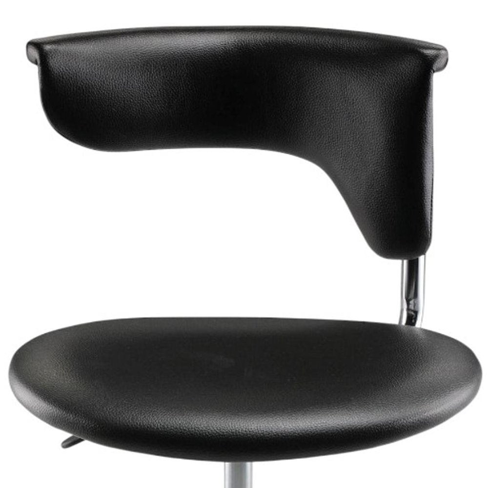 Black and Silver Adjustable Height Swivel Rolling Conference Office Chair HomeRoots