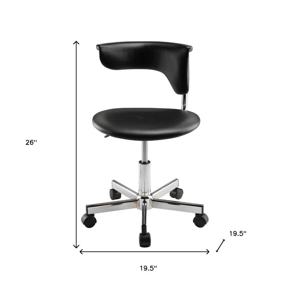 Black and Silver Adjustable Height Swivel Rolling Conference Office Chair — view 8