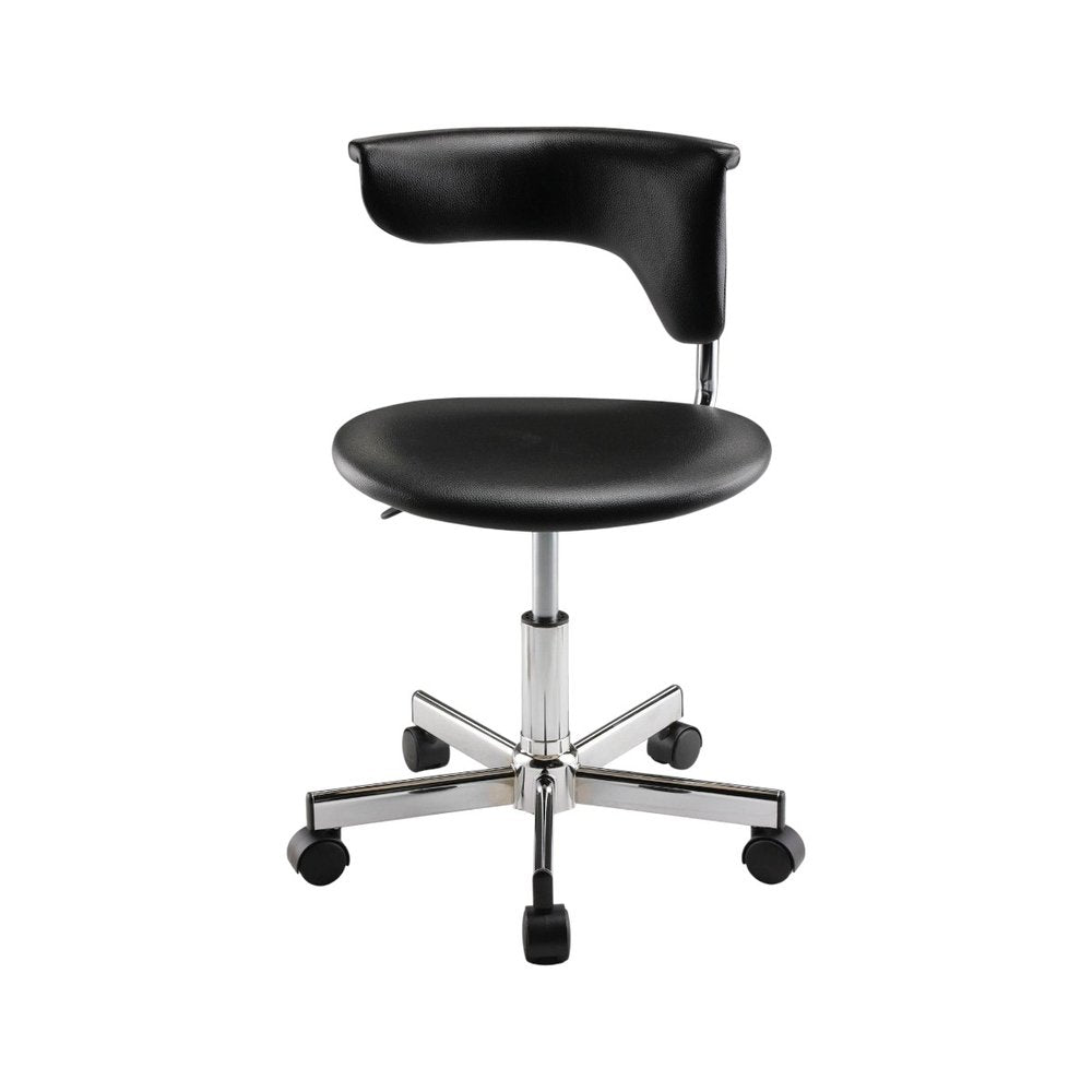 Black and Silver Adjustable Height Swivel Rolling Conference Office Chair — view 3