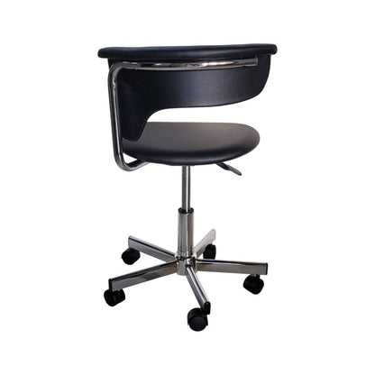 Black and Silver Adjustable Height Swivel Rolling Conference Office Chair HomeRoots
