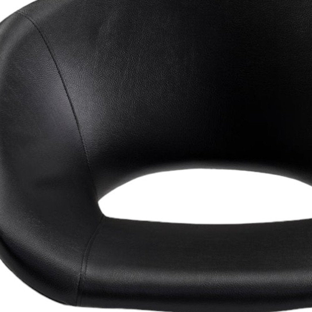 Black and Silver Faux Leather Adjustable Height Swivel Rolling Office Chair HomeRoots