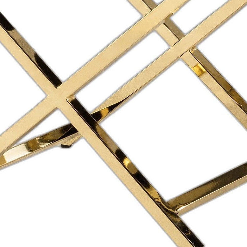 21" White and Gold Faux Leather Vanity Chair HomeRoots