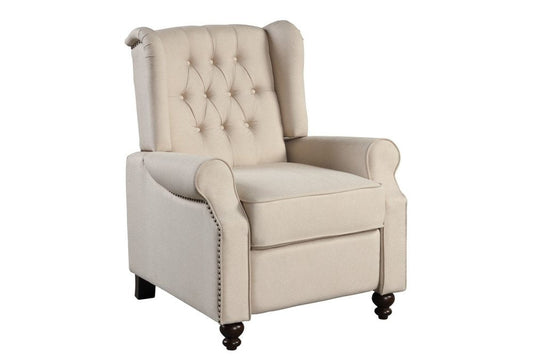 31" Beige Microfiber Manual Club Recliner HomeRoots