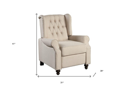 31" Beige Microfiber Manual Club Recliner HomeRoots