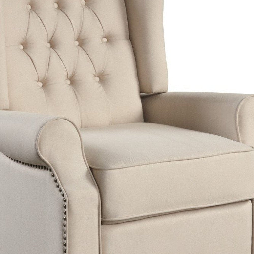 31" Beige Microfiber Manual Club Recliner HomeRoots