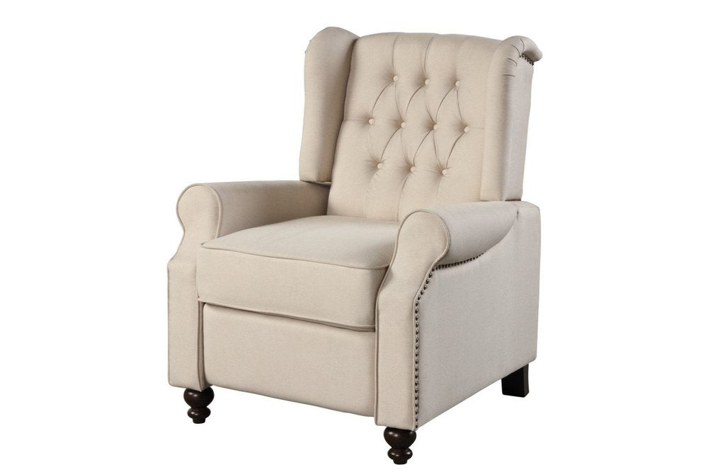 31" Beige Microfiber Manual Club Recliner HomeRoots