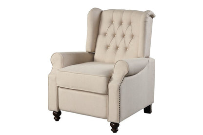 31" Beige Microfiber Manual Club Recliner HomeRoots