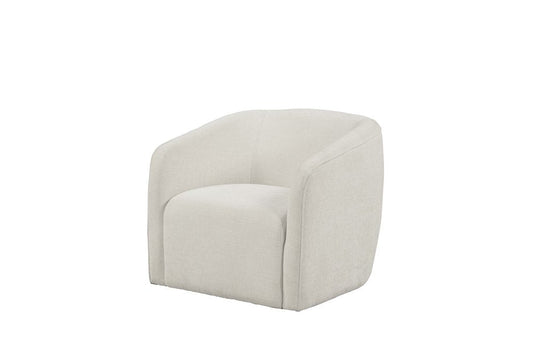 32" Beige Fabric Barrel Club Chair HomeRoots
