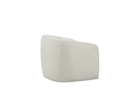 32" Beige Fabric Barrel Club Chair HomeRoots