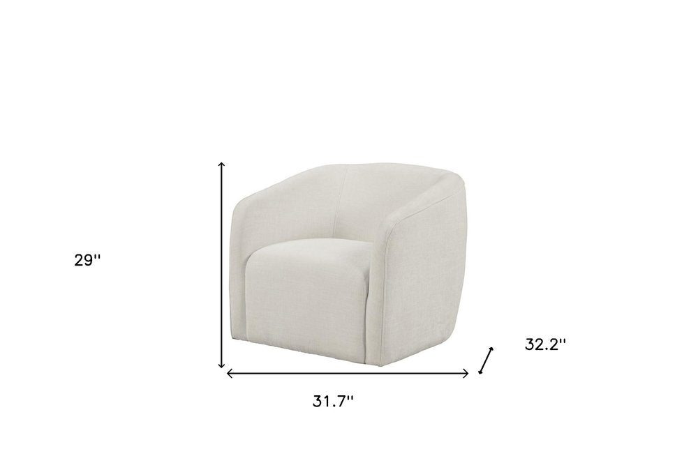 32" Beige Fabric Barrel Club Chair HomeRoots