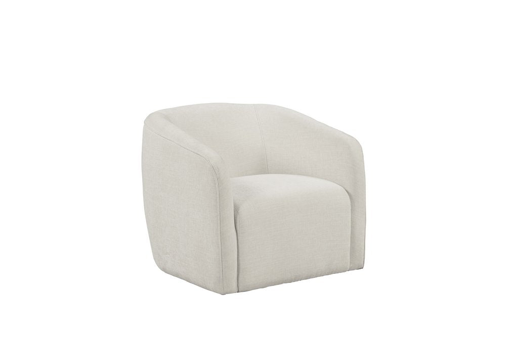 32" Beige Fabric Barrel Club Chair HomeRoots