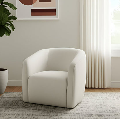 32" Beige Fabric Barrel Club Chair HomeRoots