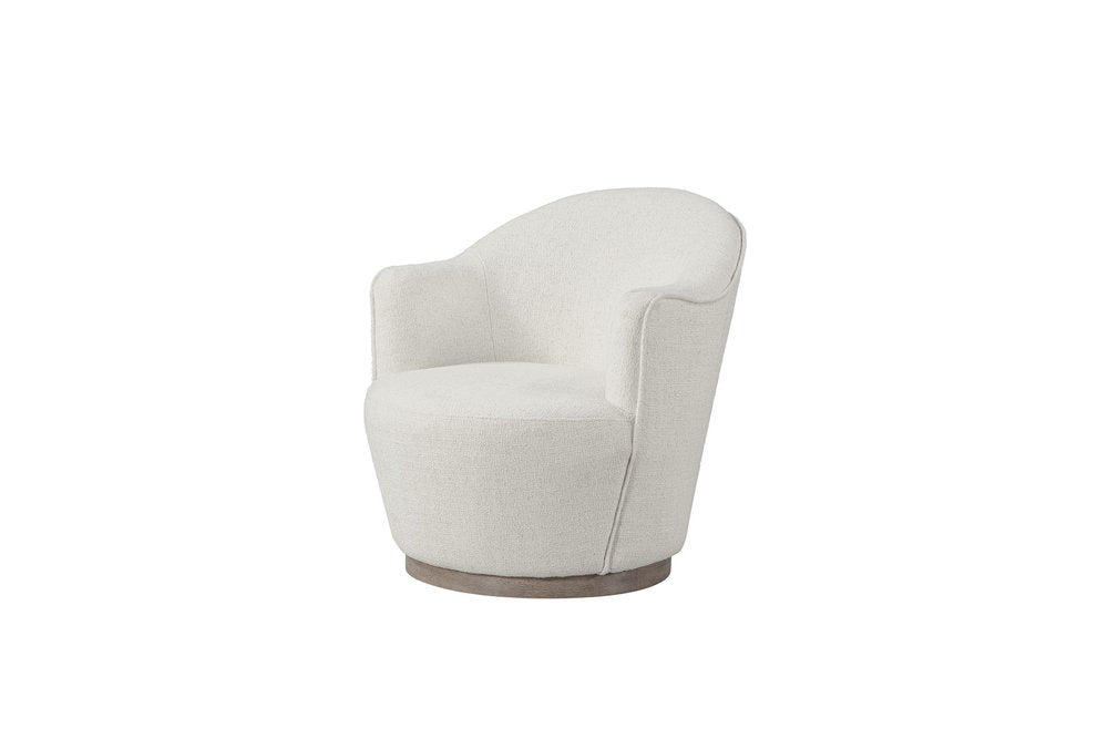 27" Off White Fabric Swivel Barrel Chair HomeRoots