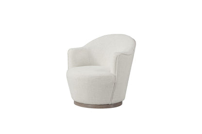 27" Off White Fabric Swivel Barrel Chair HomeRoots