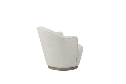 27" Off White Fabric Swivel Barrel Chair HomeRoots