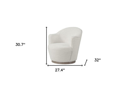 27" Off White Fabric Swivel Barrel Chair HomeRoots