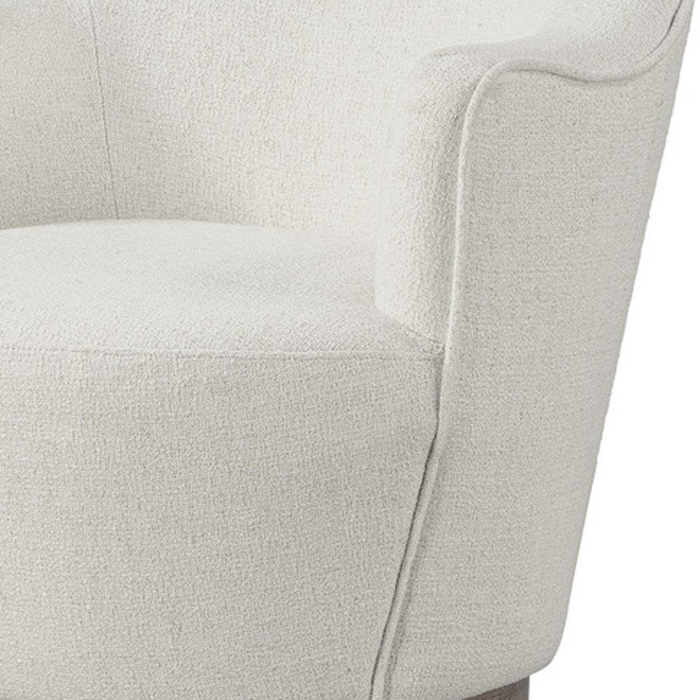 27" Off White Fabric Swivel Barrel Chair HomeRoots