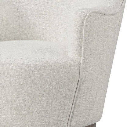 27" Off White Fabric Swivel Barrel Chair HomeRoots