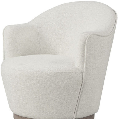 27" Off White Fabric Swivel Barrel Chair HomeRoots