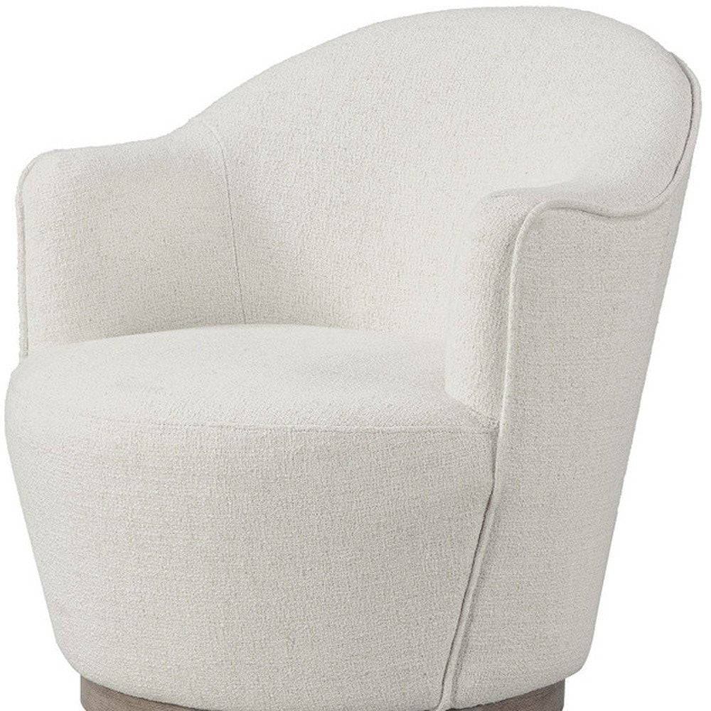 27" Off White Fabric Swivel Barrel Chair HomeRoots