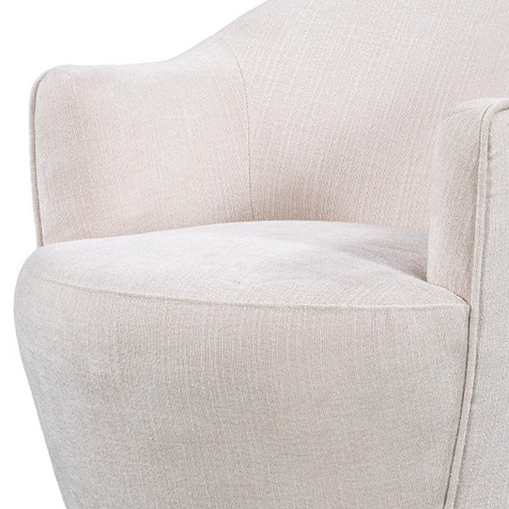 27" Off White Fabric Swivel Barrel Chair HomeRoots