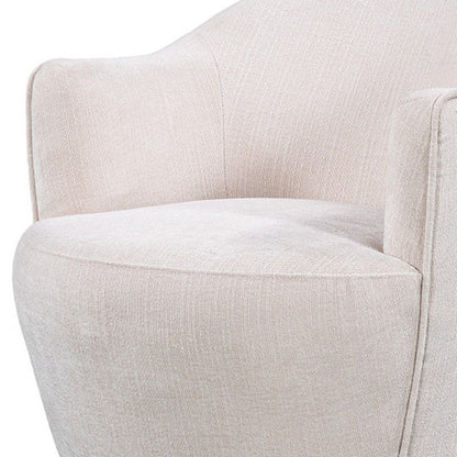 27" Off White Fabric Swivel Barrel Chair HomeRoots