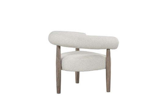 29" Off White and Ash Gray Fabric And Wood Arm Chair HomeRoots