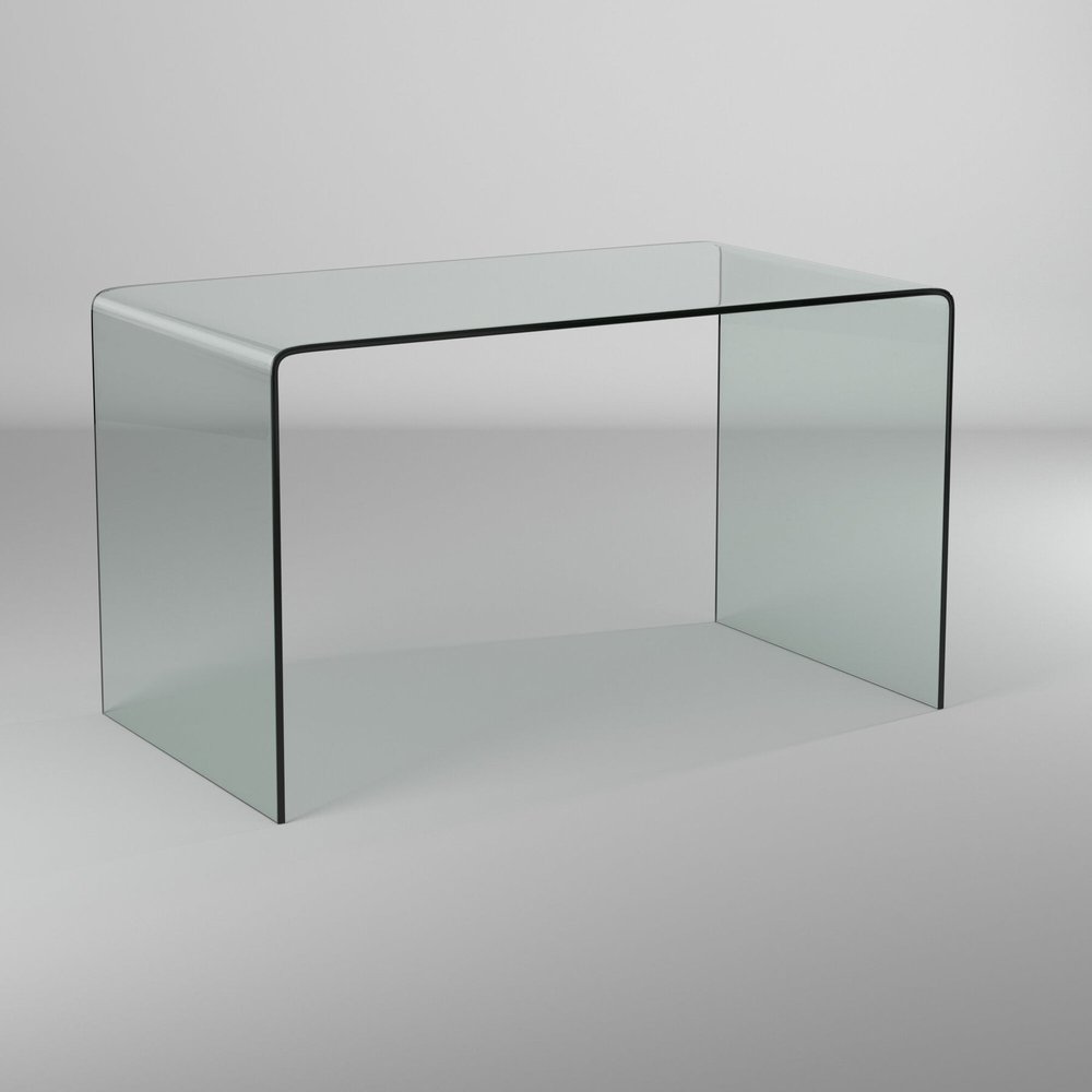50" Clear Glass Computer Desk — view 1