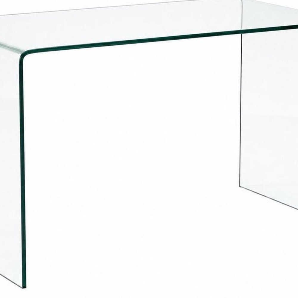 50" Clear Glass Computer Desk