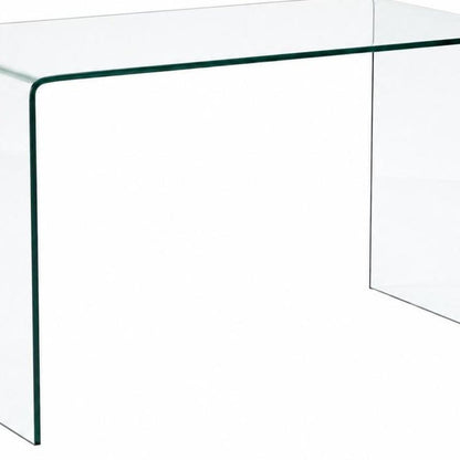 50" Clear Glass Computer Desk